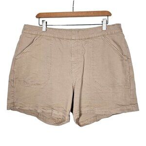 Nautica Jeans Chino Twill Shorts Pull On Stretch Hi-Rise Pockets Beige Womens XL